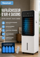 Nesmair 5L Chaud/Froid — Ventilateur de climatisation 2-en-1, chauffage 2000 W et rafraîchissement, oscillation, télécommande — Blanc